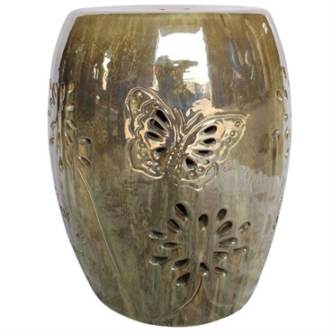 MCarr 19" Butterfly Stool Brown Cream