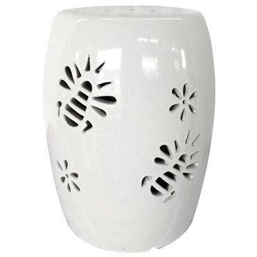 MCarr 19" Tall Bumblebee Stool White