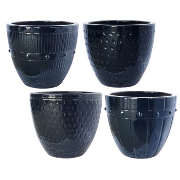MCarr 32PC Round Pltr Plt Glossy Black