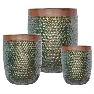 MCarr 12PC Tall Dimple Plt Fall Green Unglaze Rim