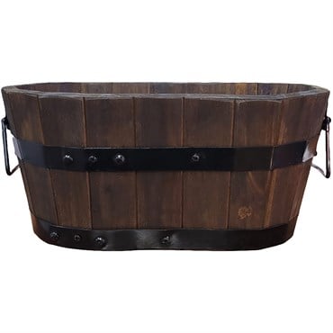 Devault 12" x 7" x 5" Oval Planter Dark Oil Stain