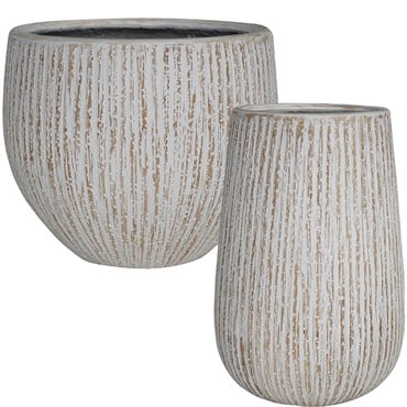 MCarr 22pc Ficonstone Bark Planter Pallet Vint White