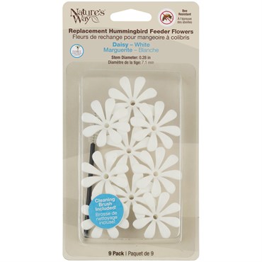 Natures Way Hummingbird Replacement Flowers w/ Cleaning Brush White Daisy
