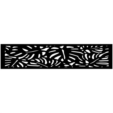 Outdeco 16"x72" Metal Fence Top Tropical Black