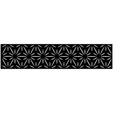 Outdeco 16"x72" Metal Fence Top Stars Black