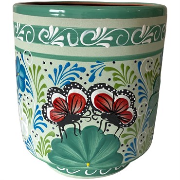 Talavera 12.5" Bella Especial Tall Cylinder Teal