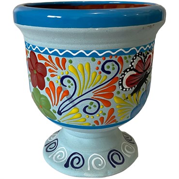 Talavera 8" Bella Especial Urn Planter Lite Blue