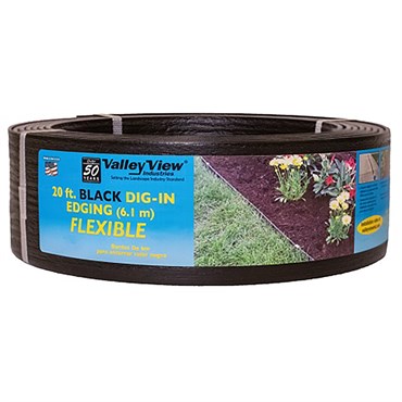 Valley View 3.5"x20' Bender Board w/5 Metal Stakes Coil Black