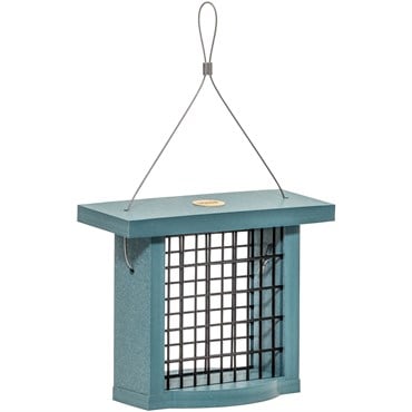 Birds Choice Single Suet Feeder Recycled Plastic Lake Blue