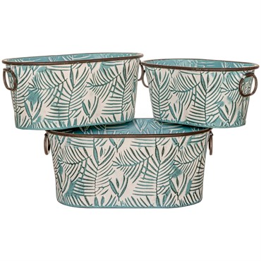 Deer Park Oval Palmetto Planters Set of 3