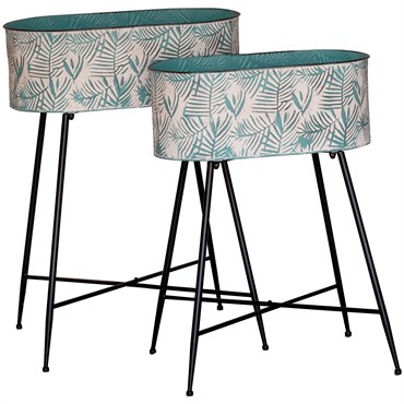 Deer Park Oval Palmetto Planter Set of 2