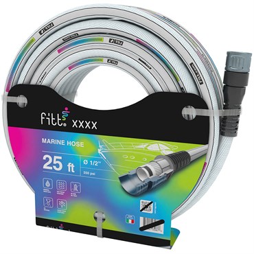 FITT 1/2" NTS Marine Hose White w/ Blue Stripe