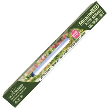 Miracle LED 2-Foot Full Spectrum Daylight LED Grow Light, 25W, Lightweight, Hangable, Linkable for Easy Expansion