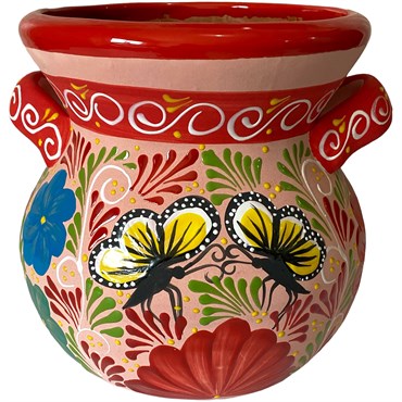 Talavera 10" Bella Especial Moreliana Pot Red