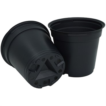 TO Plastics RP-433 Pint Round Pot, Black, 750 Per Case, 30 Cases Per Pallet, 4.33in D x 3.84in H, 1.17 Pint