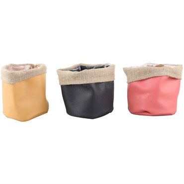 VCS 5" Faux Leather Planters
