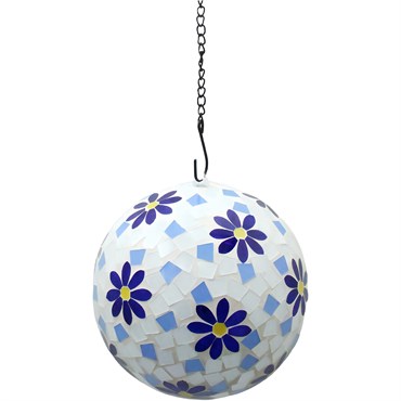 VCS 8" Blue Flower Glass Globe