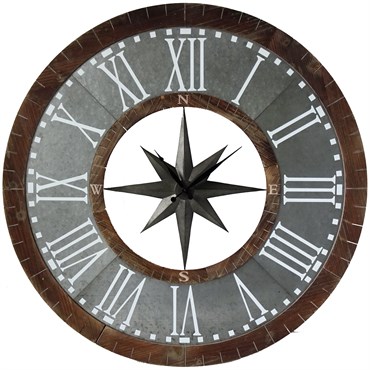 VCS 36" Wood & Metal Compass Clock