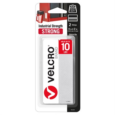 Velcro Brand 4"x2" Industrial Strength Strips White