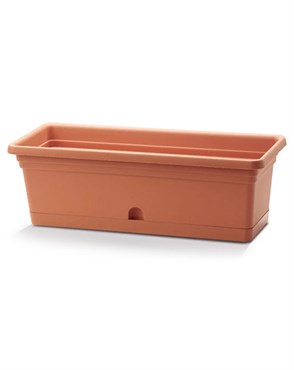 Crescent 24"x8" Rectangle Emma Planter Terra Cotta
