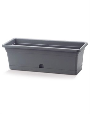 Crescent 24"x8" Rectangle Emma Planter Charcoal