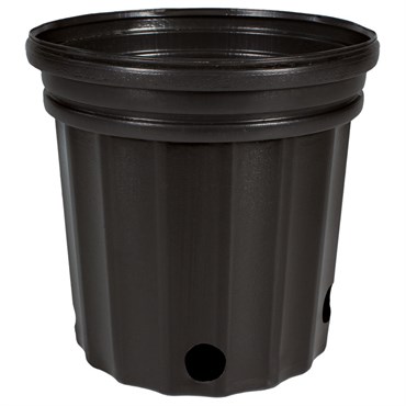 HC Dillen Elite 300 Squat Nursery Pot, Blow Molded, Trade 1 Gallon, Black, 60 per Bundle, 168 Bundles Per Pallet, 6.5in x 6.37in, 2.49Quart, 1Gallon