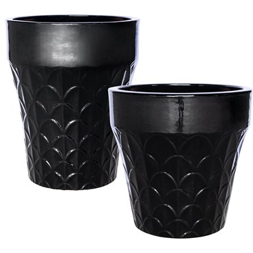MCarr 30pc Scallop Planter Pallet Glossy Black