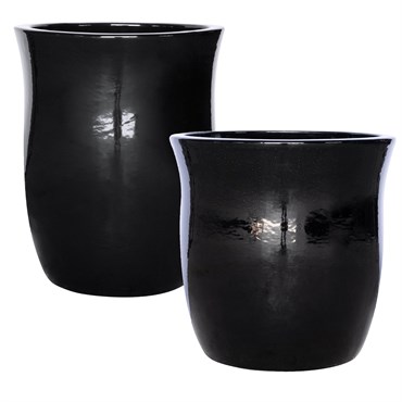 MCarr 30pc Tall Hourglass Planter Pallet Glossy Black