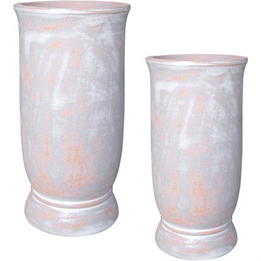 MCarr 8pc Tall Round Planter Pallet Antique White