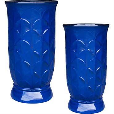 MCarr 8pc Tall Scallop Planter Pallet Admiral Blue