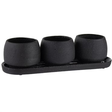 SSI Stoneware Trio Assortment Charcoal