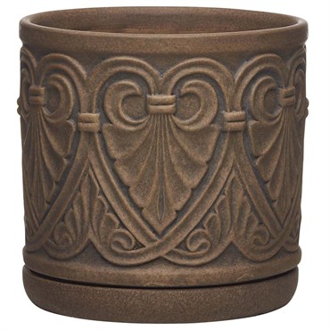 Southern Patio 8" Roman Planter Brown