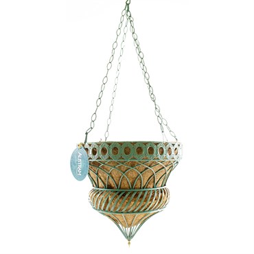 Austram 14" Queen Anne Parasol Hanging Planter Green