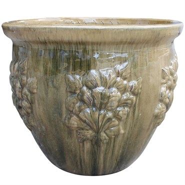 MCarr 5pc Hibiscus Flat Rim Round Planter Jungle Rain