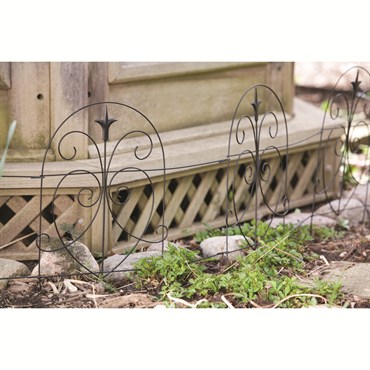 Panacea 18"x8' Romantic Folding Fence Black