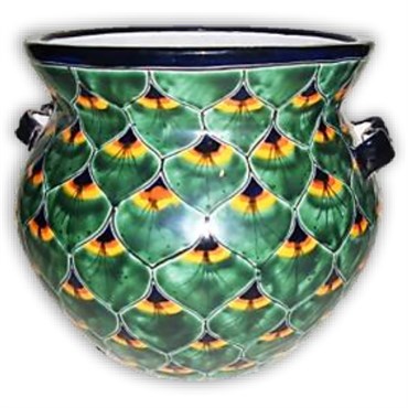 Talavera 14" Peacock Michoacan Pot