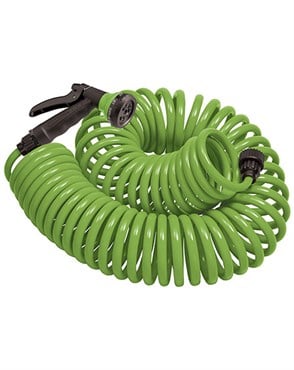 Orbit 50' Coil Hose with Nozzle Green
