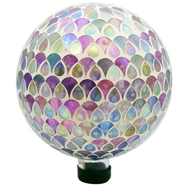 Gardener Select 10" Mixed Collage Glass Garden Globe