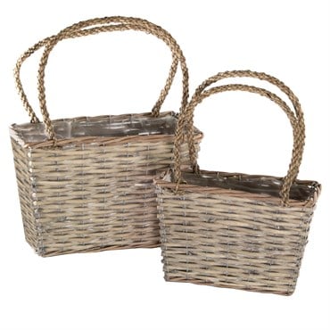 Gardener Select 2pc Willow Purse Flower Basket Planter 12/CS