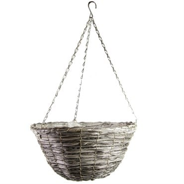 Gardener Select 14"' Round Grey/Black Plastic Hanging Basket with Chain Hanger 24/CS