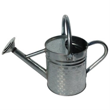 Gardener Select 2.4L .63G Watering Can Galvanized Finish Textured Pattern