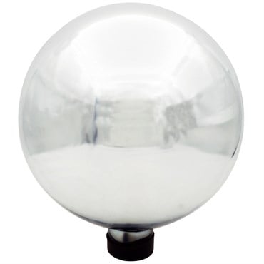 Gardener Select 10" Silver Plated Glass Garden Globe