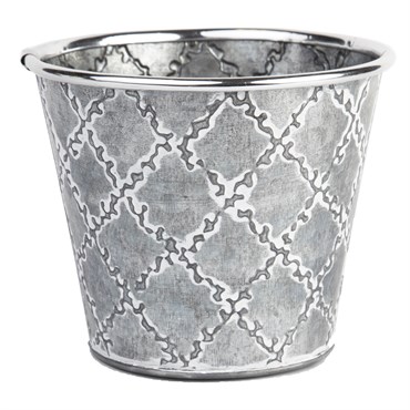 Gardener Select 5.5" Zinc Embossed Planter Metal 5.5"x5.5"x4.7"