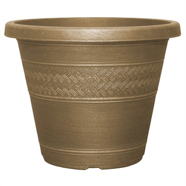Grower Select 17.20 Rattan Rolled Rim Planter Antique Brass 20/CS