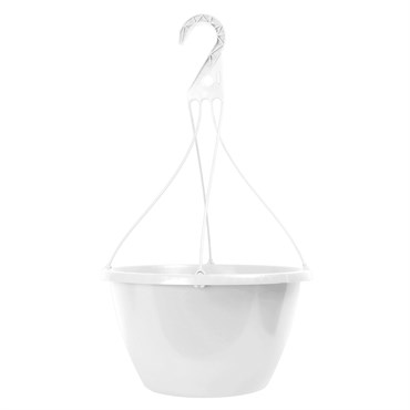 Grower Select 13.00 Delta Smooth Hanging Basket with Hanger White 2.8gal 34/CS - 13in OD x 8in H x 8.4in BD