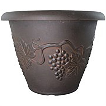 Grower Select 18.00 Grapevine Pot Black With Bronze Wash Each 410/PL, 18.11in OD x 18.11in H x 13.78in Base, 10.3Gal