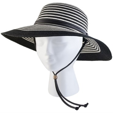Sloggers Womens Braided Hat Black White Med UPF 50+