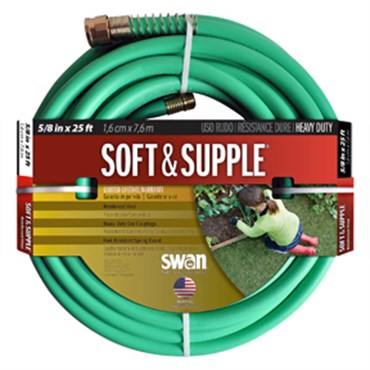 Swan 5/8"x25' Soft & Supple Reinforced Rubber/Vinyl Garden Hose