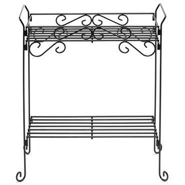 Deer Park 2 Tier Rectangular Plant Stand Black