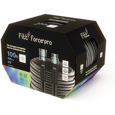 FITT 5/8"x100' Force Pro Grey w/ Blue Strip Hose
